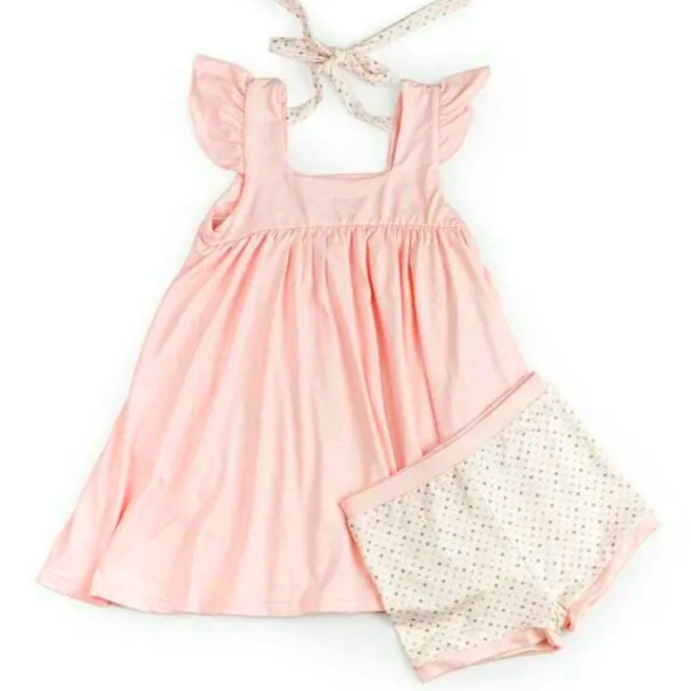 Omi Jo Blush Pink AH Tunic Set with Heart Blooms 4T
